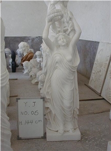 Woman Stone Carving Statue,Outdoor Garden White Marble Sculptures