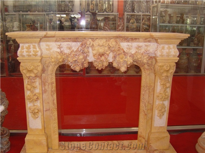  yellow fireplace mantel,modern fireplace mantel,stone fireplace mantel
