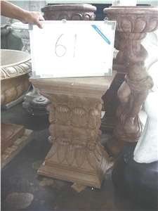 Yellow Marble Column Base