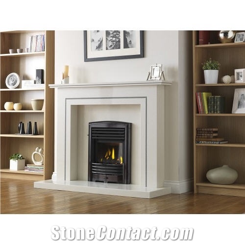 Aztec Fireplace - Portuguese Limestone Fireplaces