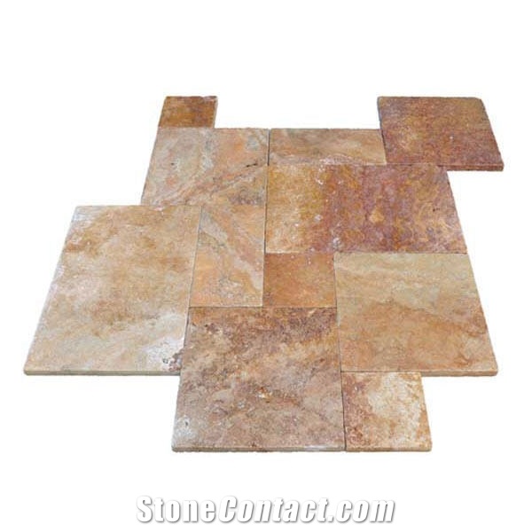 Autumn Blend Travertine Pattern Slabs & Tiles, Scabas Rosa Iran Travertine Slabs & Tiles