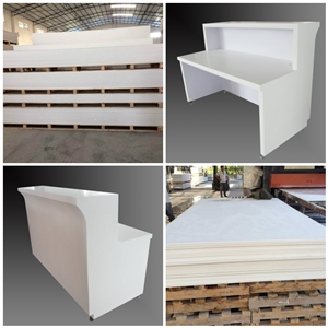 Pure Arylic Solid Surface Reception Counter,White Reception Desk