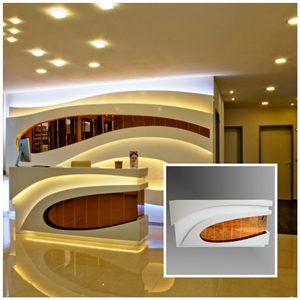 Top Quality Illuminated Reception Counter Design for Hotel or Office
