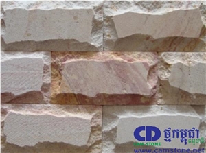White Pink Sandstone Mushroom Wall Stone