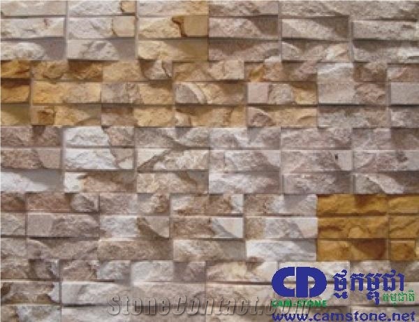 Yellow Crocodile Tail Sandstone Exposed Wall Stone