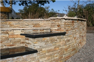 Donegal Gold Quartzite Garden Retaining Walling