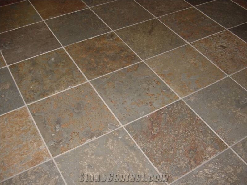 Multicolor Vermelho Slate Floor Tiles