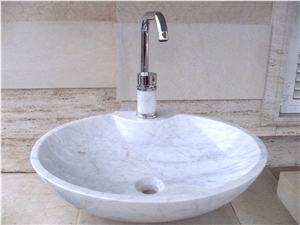 Bianco Carrara Unito Marble Sink