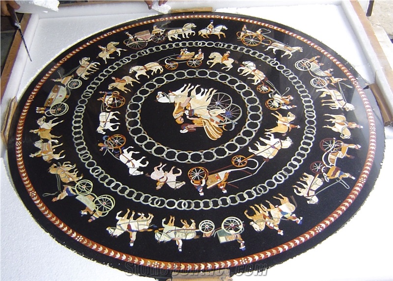 Marble Inlay Table Top, Pietre Dure Table Top