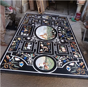 Pietre Dure Marble Table Top Antique Inlay Marble Inlay Dining Table Top