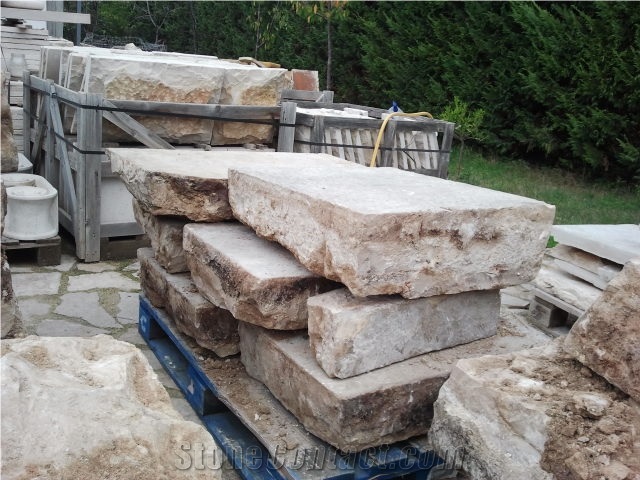 Reclaimed French Limestone Flooring Slabs & Tiles, Pierre De Bourgogne Limestone Slabs & Tiles