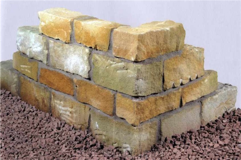 Royal Gold Sandstone Bricks for Garden Wall