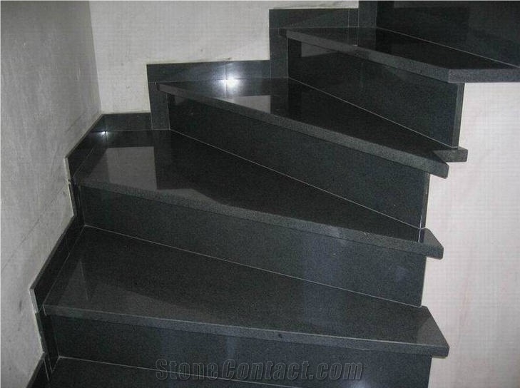 G654 Granite, Padang Dark Grey Granite Stairs, Padang Dark Granite Stairs & Steps