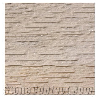 Aurora Ivory Marble Ledge Stone Panel for Wall Cladding, Beige Marble Wall Cladding