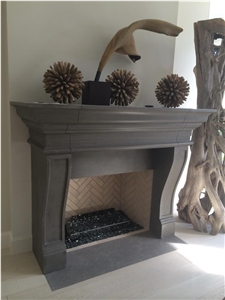 Grey Marble fireplace mantel