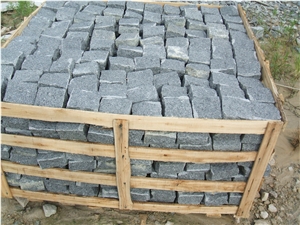 Granite Paving Stone Packaging, Grey Granite Cube Stone & Pavers