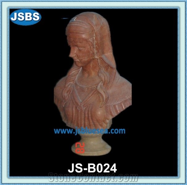 Classic Lady Portrait, Natural Marble Sculpture & Statue