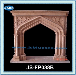 Freestanding Honed Marble Fireplace Mantel