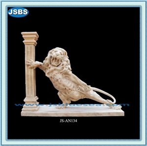 Hand Carved Lion Statue