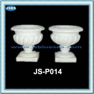 Marble Stone Flowerpot, Natural White Marble Pots