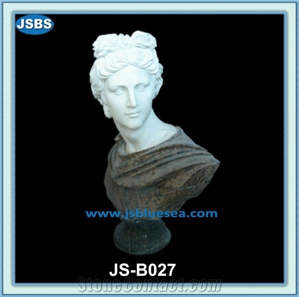 Roman Bust Sculpture, Natural Marble Sculptures