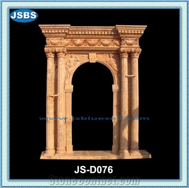 Stone Arch Door Frame Carving, Natural Marble Door Frame