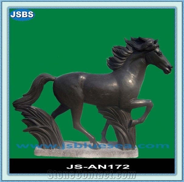 Stone Horse Garden Statues, Natural Marble Statues