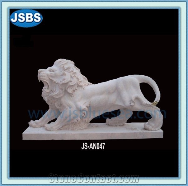 Stone Lions Statues, Natural Marble Statues