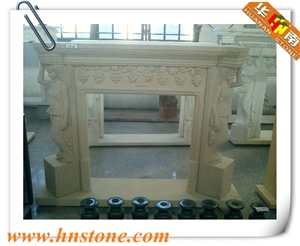 White Fireplace, Beige Marble Fireplaces