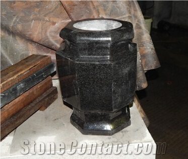 Shanxi Black Granite Vase, Granit Urns