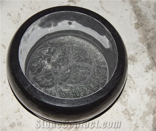 Shanxi Black Granite Vase, Granit Urns