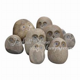 Natural Stone Owls, River Stone Owls