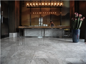 Agud Grey Ice Crystal Marble Slab Tile for Wall Cladding,Imperial Gray Marble Cut to Size Panel for Hotel Floor Covering