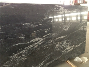China Cosmos Black Granite Slab,Black Swan Granite Tiles with Grey Sand Veins for Floor Covering,Exterior Building Wall Cladding