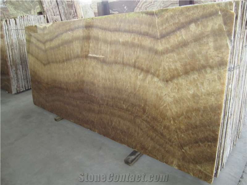 China Golden Brown Onyx Slab High Gloss Translucent Tile,Cafe Marron Onyx Panel for Hotel Bathroom Walling,Floor Covering