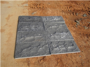 Dark Grey Basalt Split Face Mushroom Stone Wall Cladding Panel,Grey Andesite Stone Walling