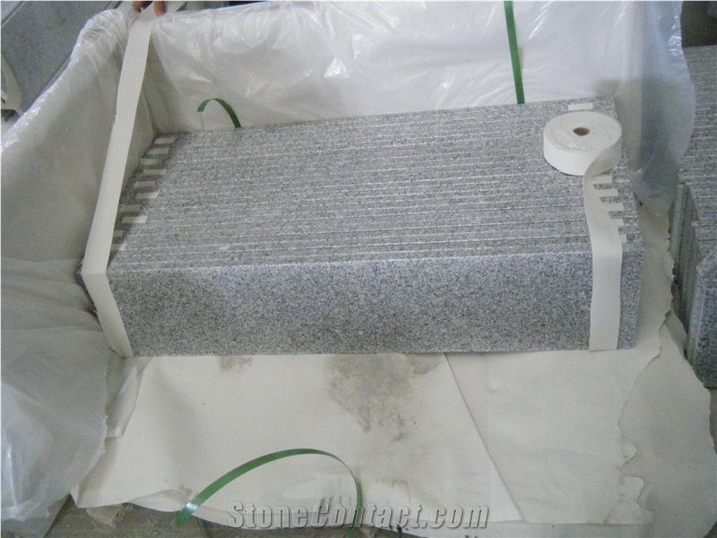 G603 Grey Bianco Sardo Sesame Granite Stairs for Floor Stepping,China White Granite Staircases Polished for Interior