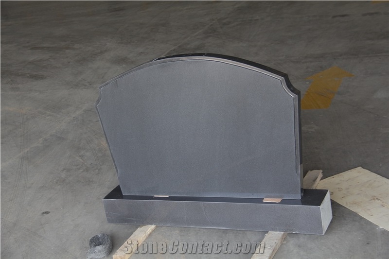 G654 China Sesame Impala Black Granite Honed Tombstone,Western Style Monument Headstone