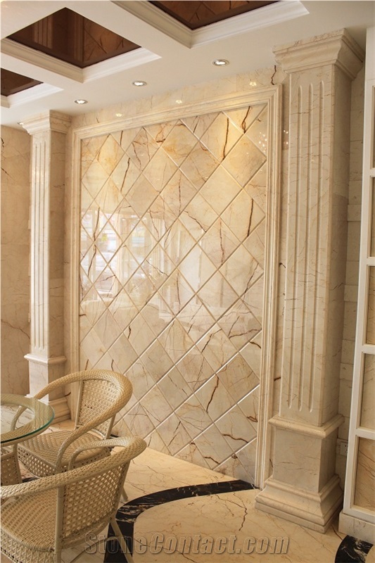 Sofitel Gold Marble Crema Evita Marble Slab Tiles,Turkey Beige Marble Panel Villa Wall Cladding Floor Covering Pattern Interior Stone