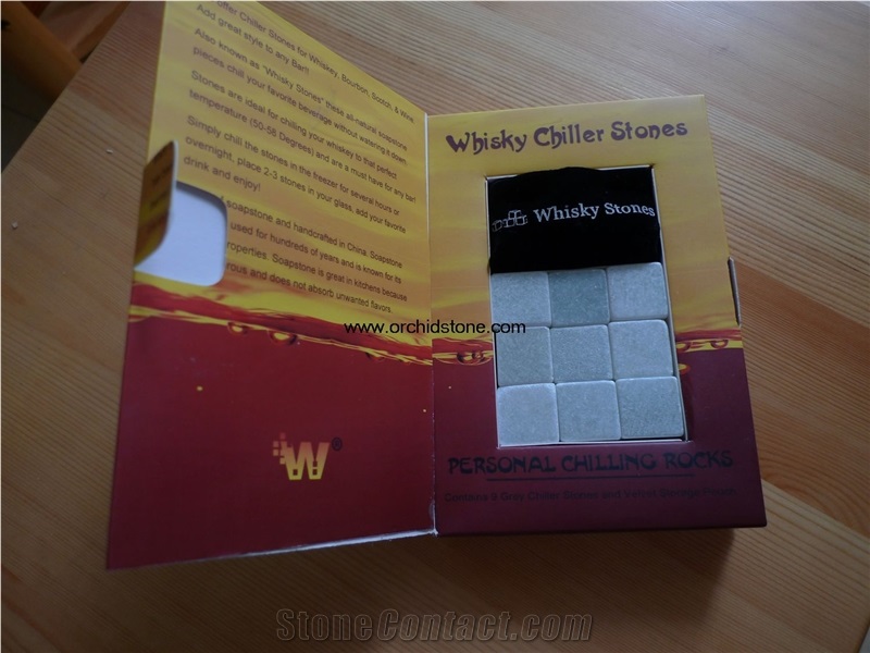 Whiskey Chiller Stones, Grey Soapstone Kitchen Accessories