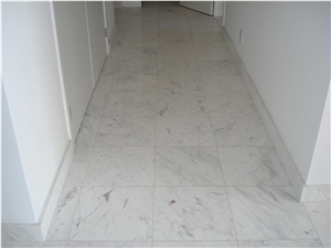 Pirgon White Marble Polished Floor Tiles, Greece White Marble