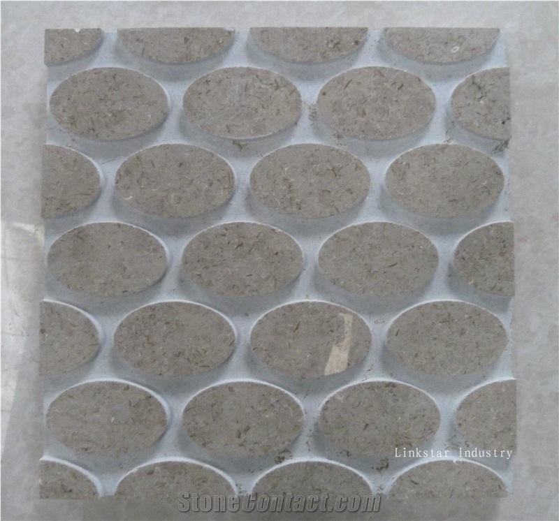 3d Siner Pearl Beige Carved Stone Wall Panel, Grey Stone Wall Panel