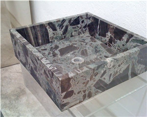 Breccia Skiros Marble Square Sink