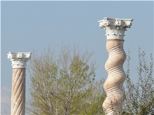 Pyrgos Marble Corinthians Column Top, Berkovica Marble Columns
