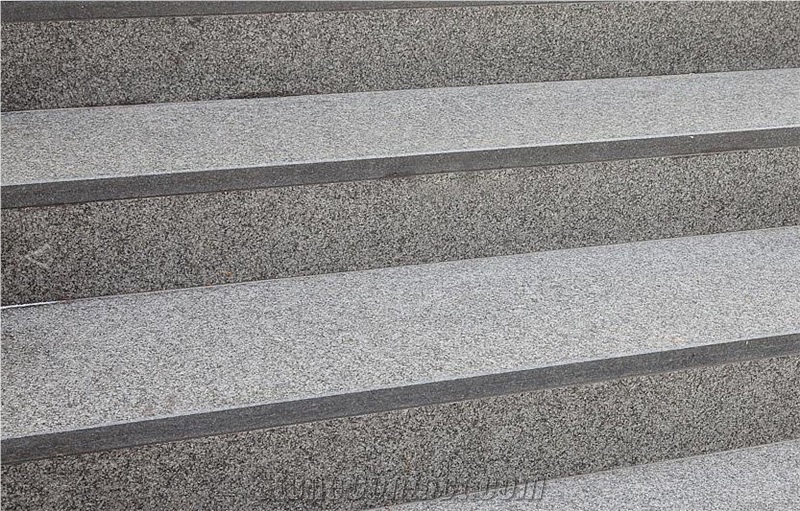 Flamed Nero Impala Granite Stairs from Austria - StoneContact.com