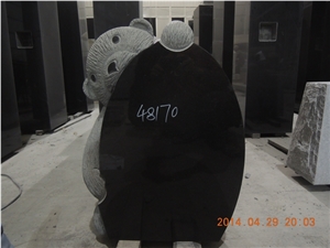 China Black Granite Teddy Bear Tombstone