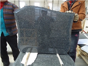 China Snow Black Granite Polished Tombstone