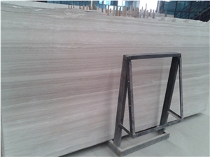 China White Wood Marble Polished Slabs