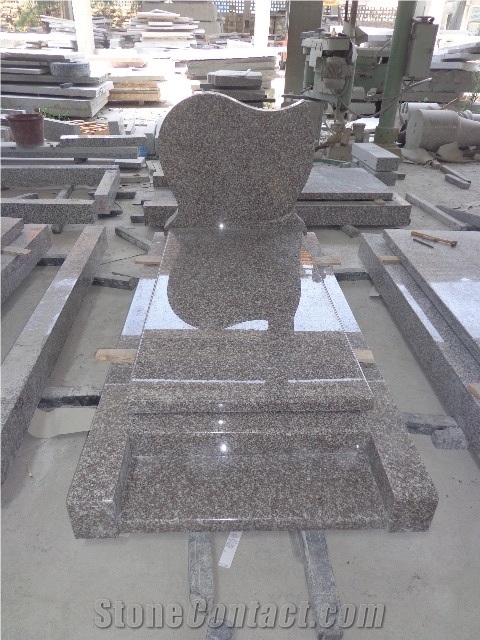 G664 Grey Granite Polished France Style Tombstone
