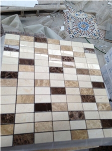 Yellow Marble Polish Mosaic Tile, Mosaic Tile Marble Bath Accessories